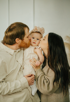 Family portrait captured at the studio